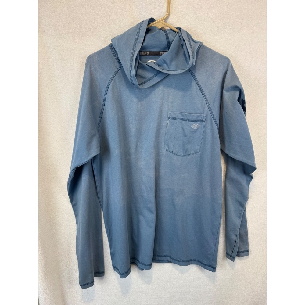 Dickies Hoodie Blue Temp-iQ Cooling Performance Sun Shirt Long Sleeve Mens M
